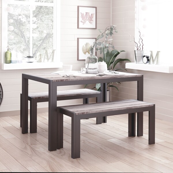Zenvida Rustic Brown 3 piece Dining Set Bed Bath Beyond 27777999