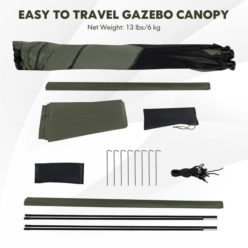Costway 6.7 FT x 6.7 FT 4-Panel Pop up Camping Gazebo Quick-Set with 2 - See Details