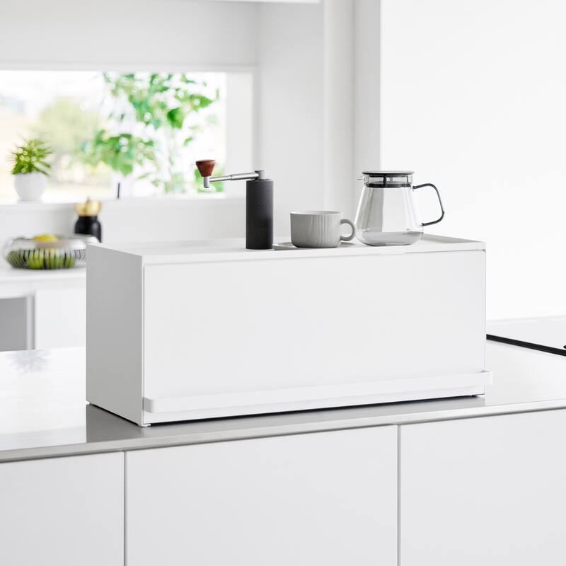 Yamazaki Home Front-Opening Countertop Storage Rack, Steel - L 10.51 x W 23.62 x H 9.92 inches