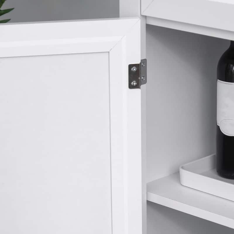 HOMCOM Traditional Freestanding Kitchen Pantry Cabinet Cupboard with Doors and Shelves, Adjustable Shelving