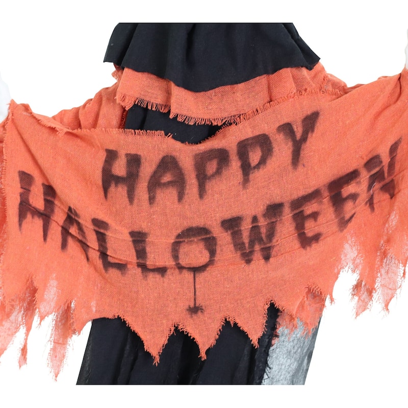 Haunted Hill Farm Twister the Clown Animatronic Tree Hugger with Movement, Sounds, and Light-Up Eyes for Halloween Decoration