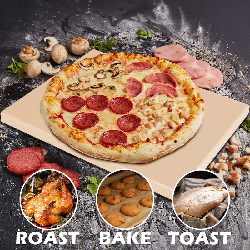 Royal Gourmet 2-Piece Pizza Set, 15-Inch Pizza Stone and Shovel