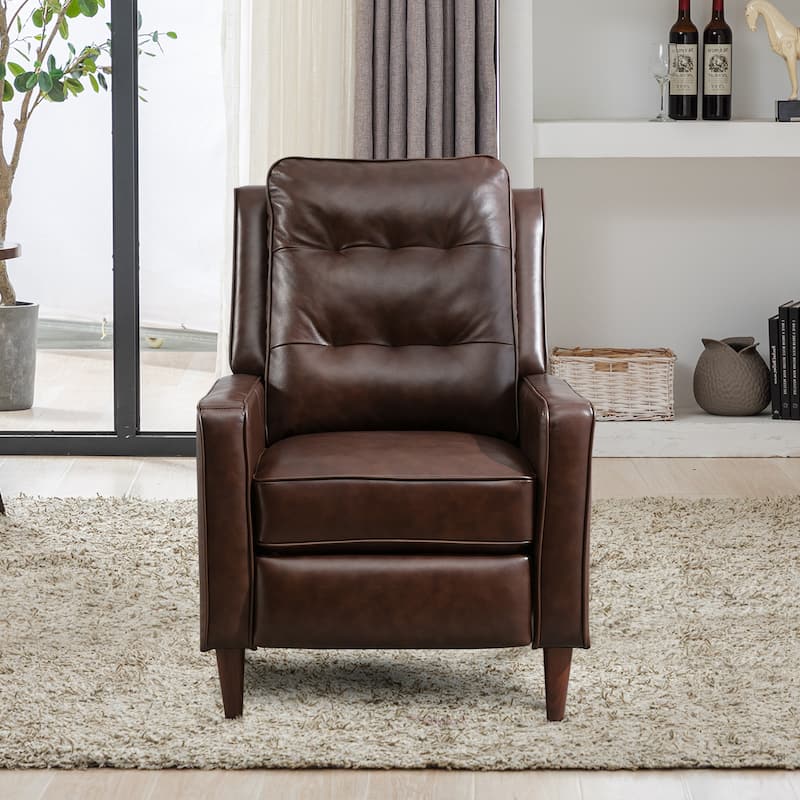 Genuine Leather Pushback Recliner Single Sofa