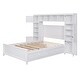 preview thumbnail 3 of 8, Full Size Wooden Bed with All-in-One Cabinet, Shelf & 4 Drawers, White - Versatile Storage & Solid Pine Wood Frame for Bedroom