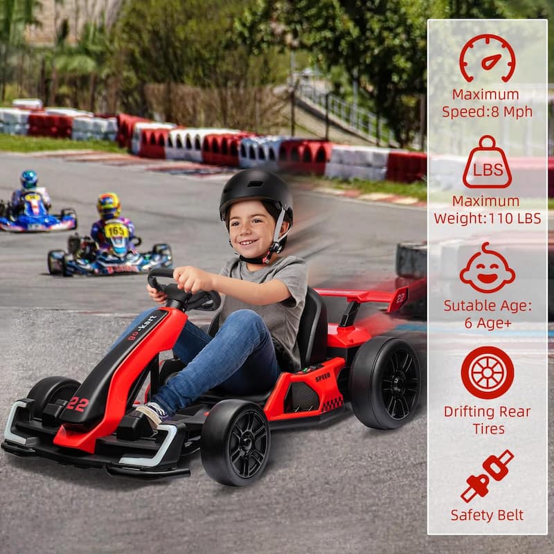 Go Karts for Kids,24V Electric Go Kart with 2 * 150W Powerful Motors