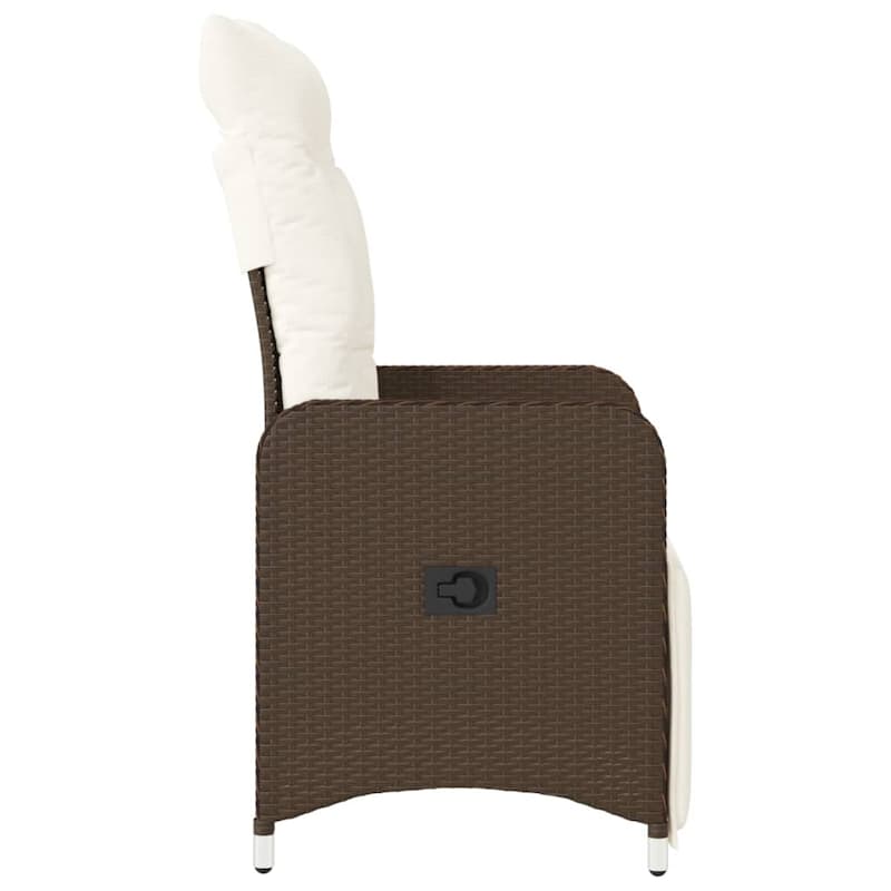 vidaXL Reclining Patio Chair with Cushions Outdoor Seat Furniture Poly Rattan