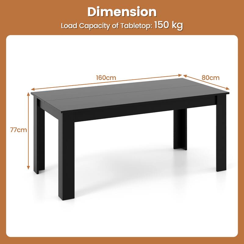 Gymax 63'' Dining Table Rectangular Modern Kitchen Table For 6 People - Coffee - See Details