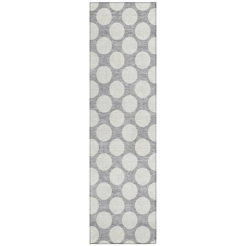 Machine Washable Indoor/ Outdoor Chantille Modern Dots Rug