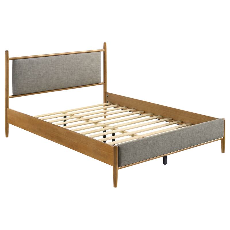 Mason 46-inch Panel Platform Bed Grey and Light Brown - Queen