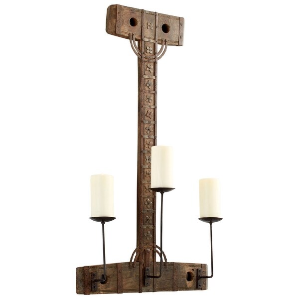 Cyan Design 09765 Tallulah Iron and Wood Sconce Candle Holder - Rustic