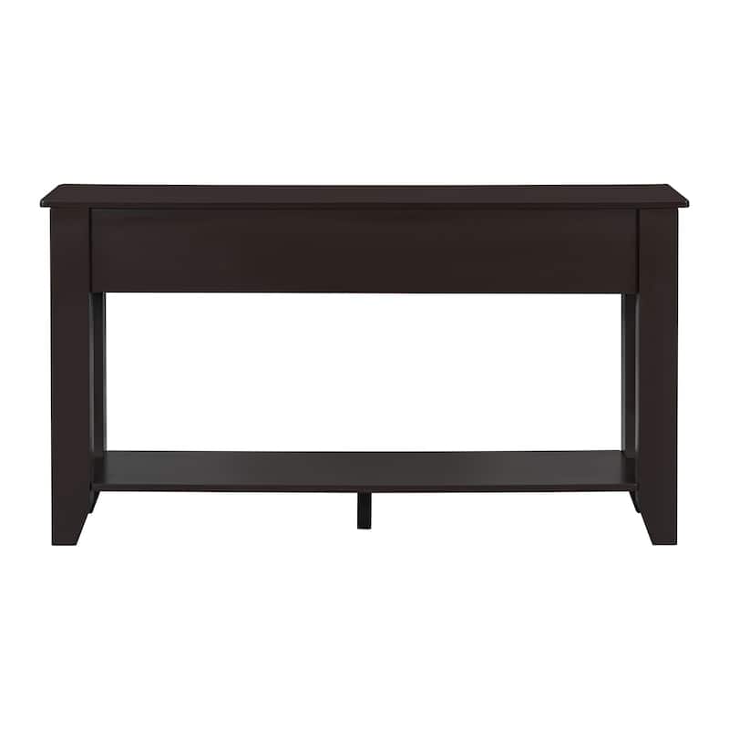 Roomfitters 55.4" Modern Console Table, Narrow Entryway Accent Table with Storage and Open Shelf, Hallway Sofa Table