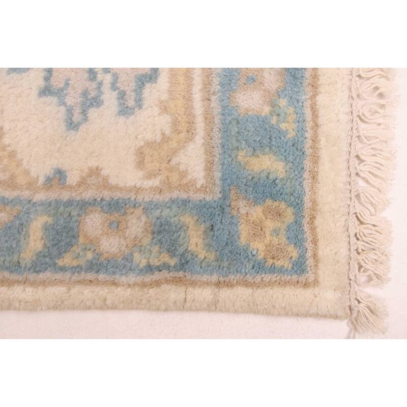 ECARPETGALLERY Hand-knotted Royal Oushak Ivory Wool Rug - 8'2 x 8'0