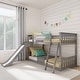 preview thumbnail 28 of 38, Max and Lily Classic Twin over Twin Low Bunk with Easy Slide Grey
