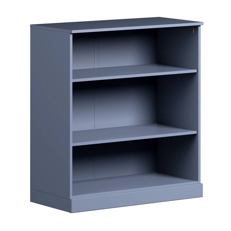 Palace Imports 100% Solid Wood 3-Shelf Bookcase, Adjustable Shelves, 32" Wide, 35.75" Tall