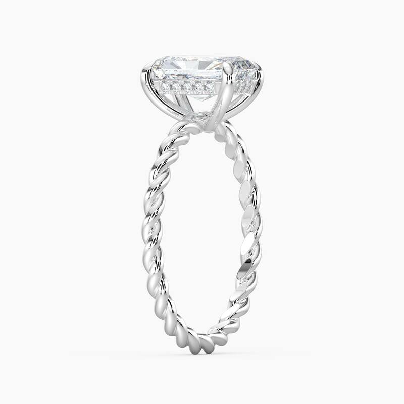 Auriya 14k Gold Lab Grown Radiant Diamond Twisted Hidden Halo Engagement Ring 1.00 to 5.00 ct. tw. (F-G, VS)