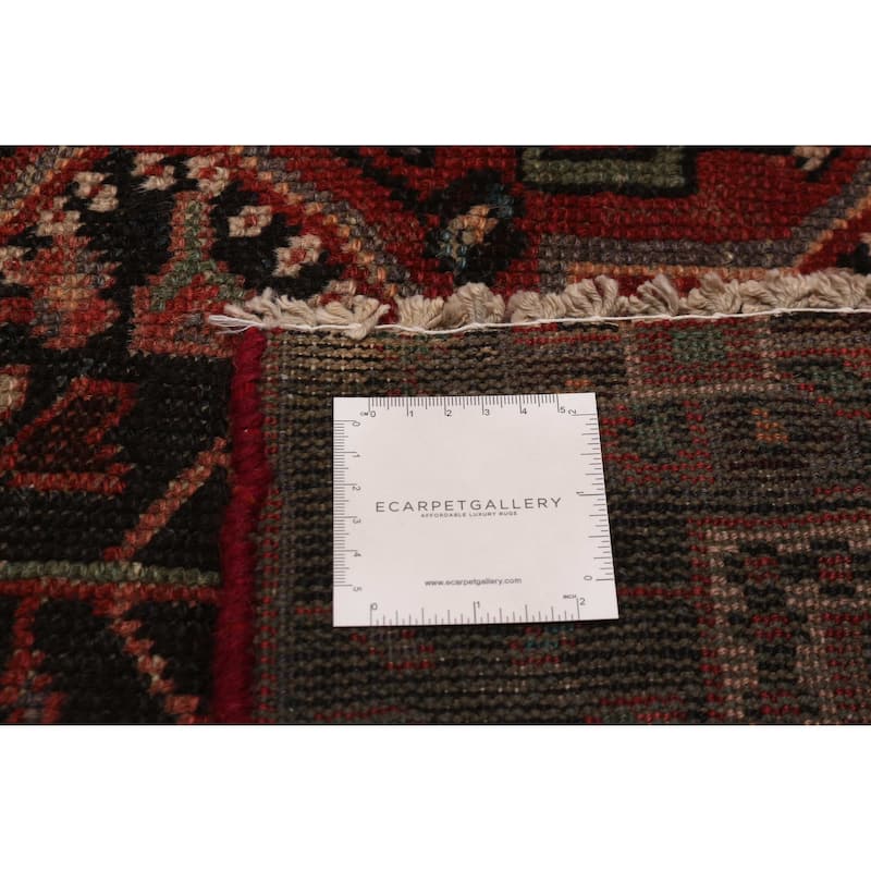 ECARPETGALLERY Hand-knotted Andelz Black, Red Wool Rug - 4' 2" x 7' 3"