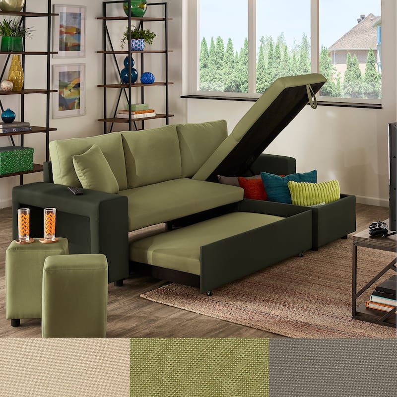 Lorca 2-tone Convertible Sofa with Storage by iNSPIRE Q Modern