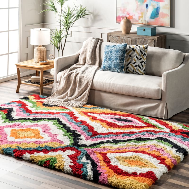 Nuloom Handmade Carnival Abbey Shaggy Area Rug - 4' x 6' - Multi