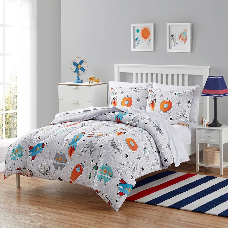 Kids Space BIAB 5 Piece Comforter, Sham & Sheet Set
