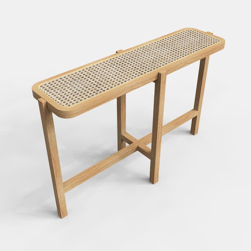 Marsie Wood and Rattan 48-inch Console Table