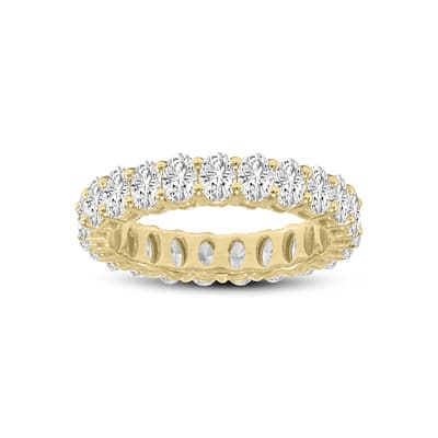 Marquee Jewels Oval Lab Grown Diamond Eternity Band in 14K Yellow Gold (3.30 Carat TW)