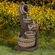 preview thumbnail 2 of 8, Brown Resin Cascading Pitchers Outdoor Fountain