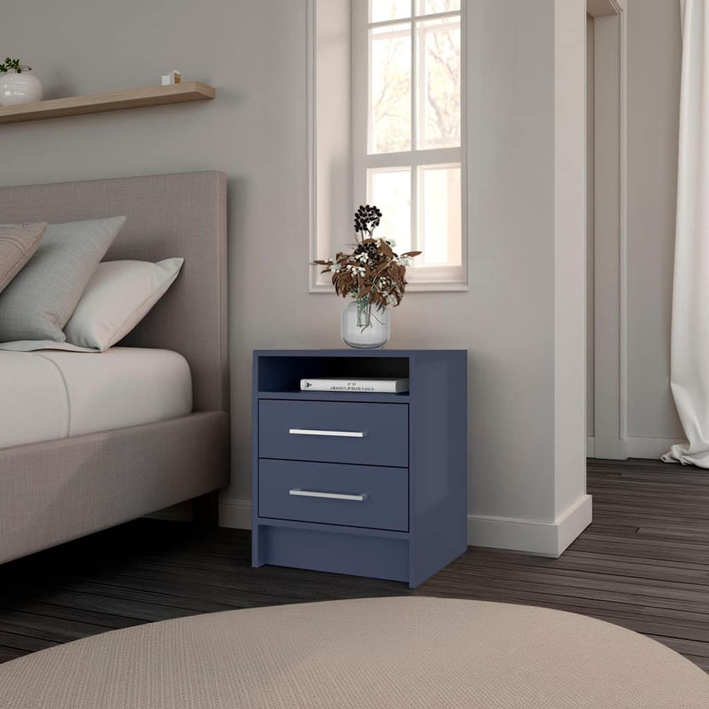 Alby Blue Nightstand with 2 Drawers and 1 Shelf, 19.9\