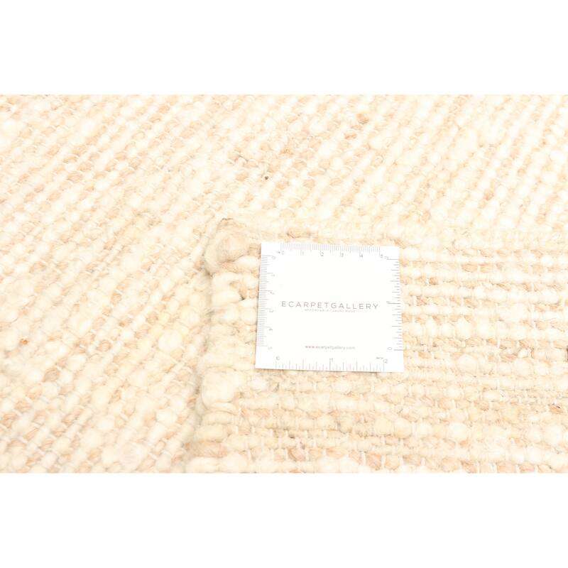 ECARPETGALLERY Braid weave Sienna Beige Wool Rug - 5'2 x 8'0