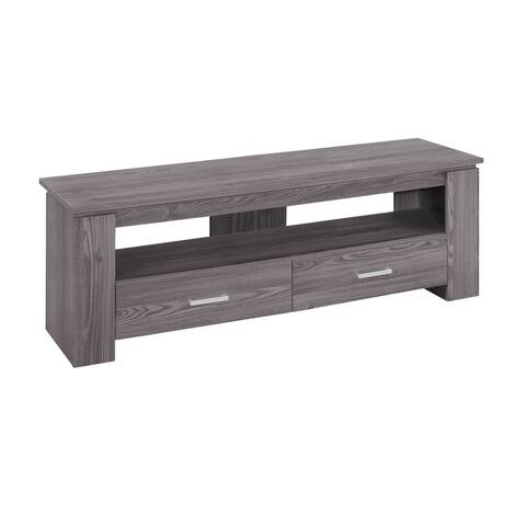 Offex Contemporary Tv Stand - 48"L - Grey with 2 Storage Drawer,