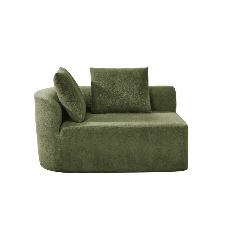 116" Polyester 4-Seater Sofa with High-Density Foam