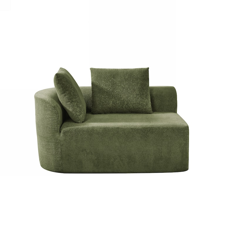 Roomfitters 116" Modern Curved 2-Piece Sectional Sofa with Chaise Lounge, Comfy Upholstery for Living Room
