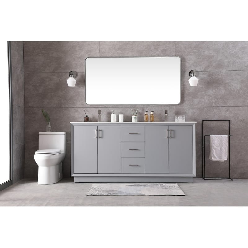 Elegant Lighting VF19672D Hayes 72" Free Standing Double Basin Vanity
