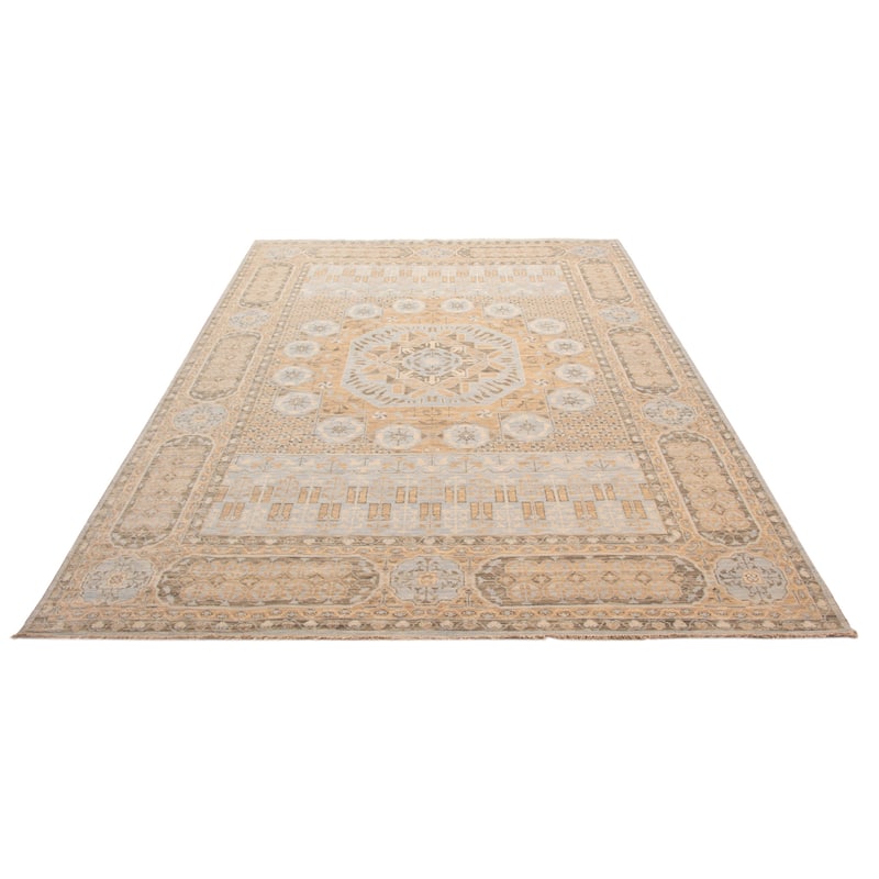ECARPETGALLERY Hand-knotted Mamluk Tan Wool Rug - 10'3 x 14'10