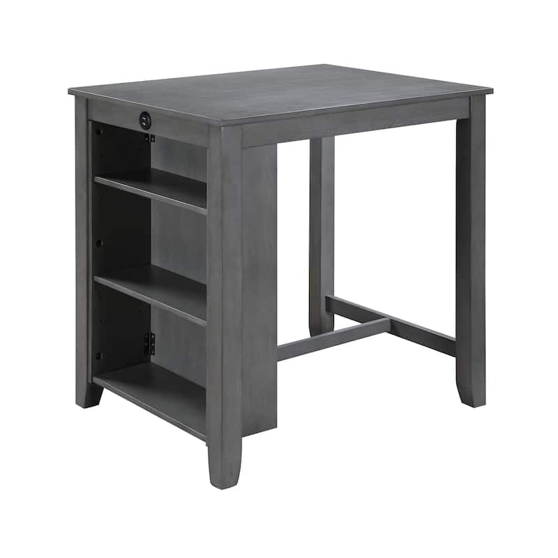 Graham 3-Piece Counter Height Dining Table with Shelves and 2 Chairs
