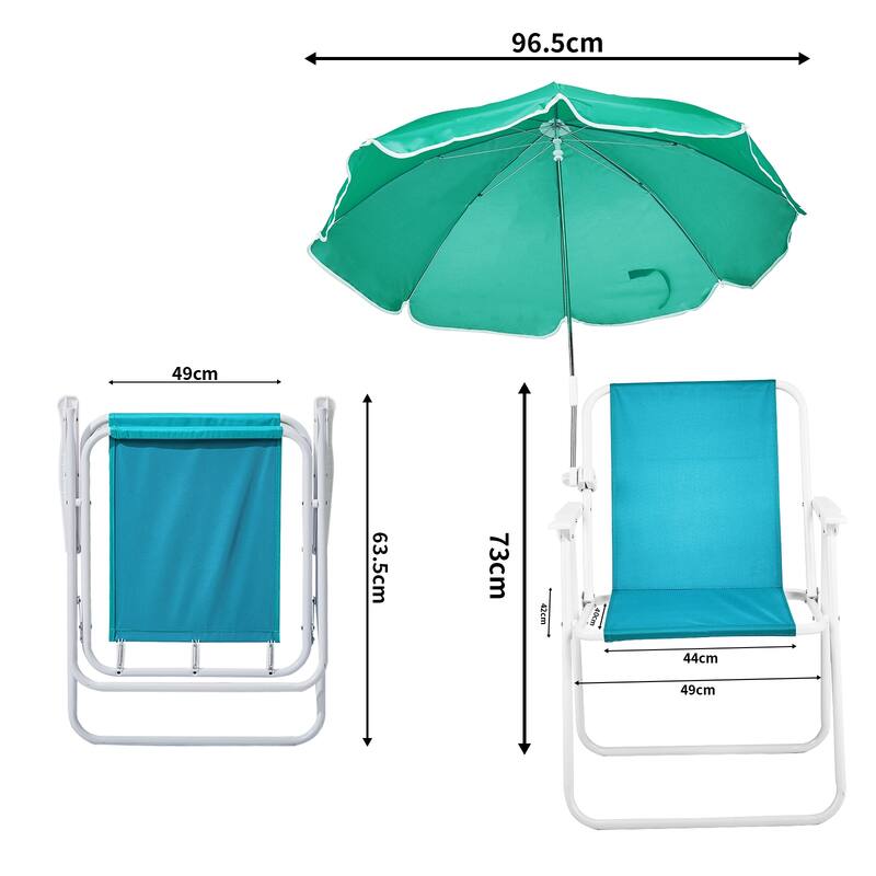 Folding Beach Chair with Umbrella for Adults, Lightweight Porable Camping Chair - 21.7 x 20.5 x 28.7 in (55 x 52 x 73 cm)