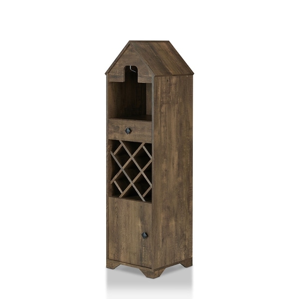 Rustic oak shop wine rack