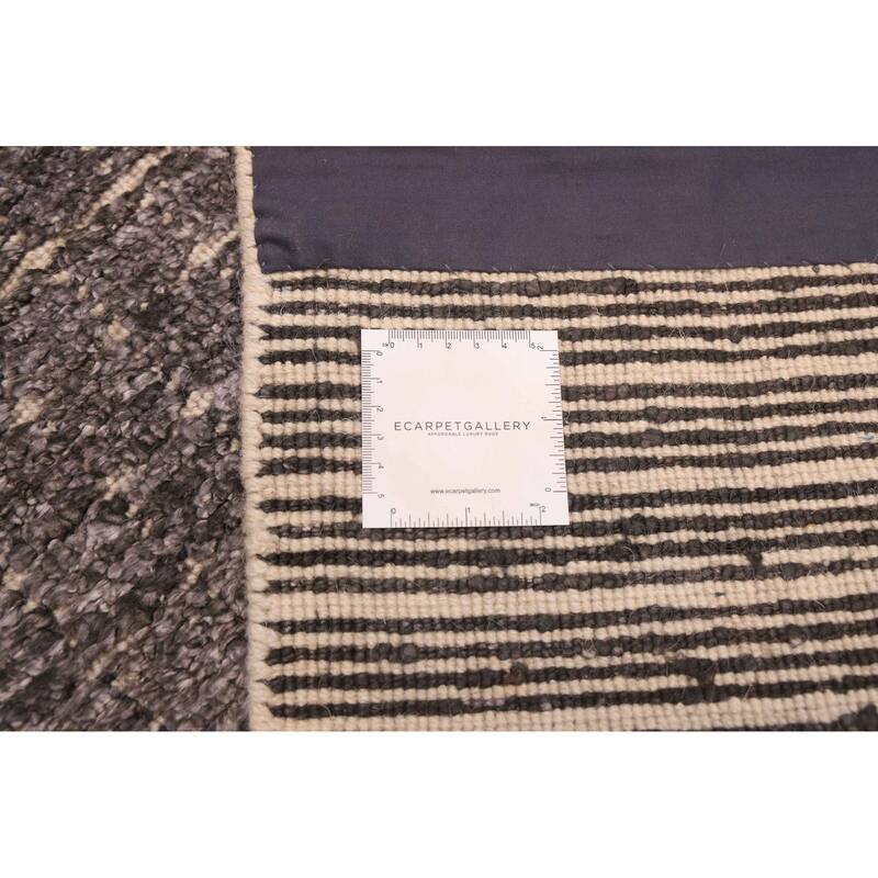 ECARPETGALLERY Hand Loomed Ananda Dark Grey Silk Rug - 3'11 x 6'0