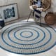SAFAVIEH Handmade Braided Levina Country Rug - 6' x 6' Round - Ivory/Blue