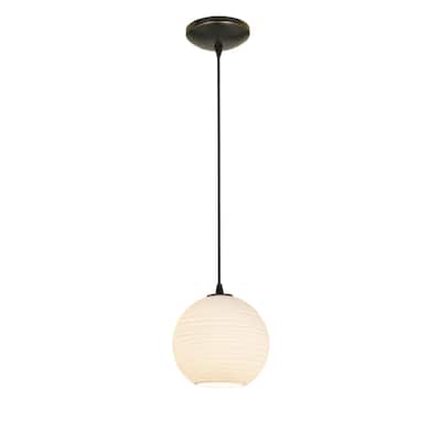 Access Lighting Japanese Lantern 8 inch Bronze LED Cord Pendant