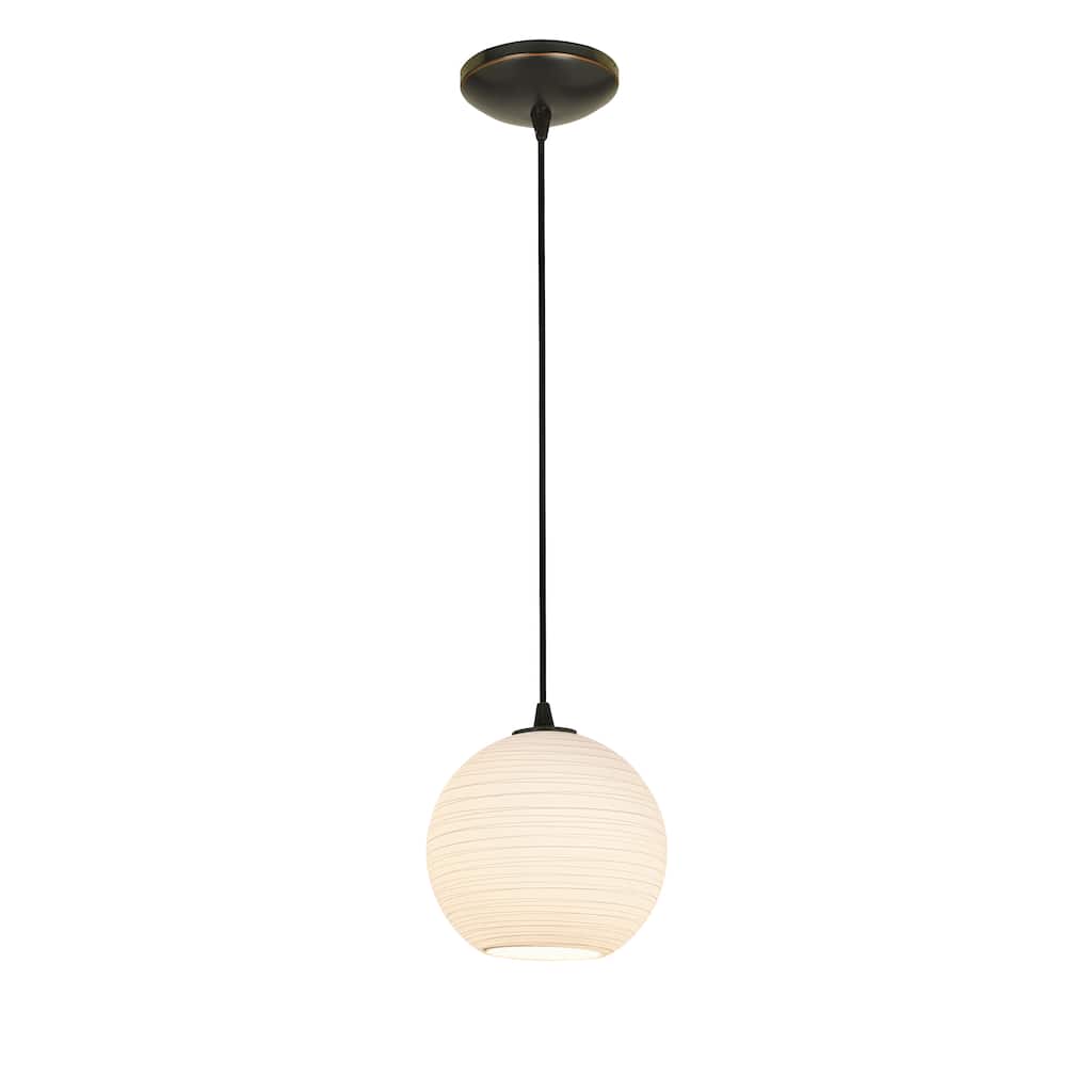 Access Lighting Japanese Lantern 8 inch Bronze LED Cord Pendant