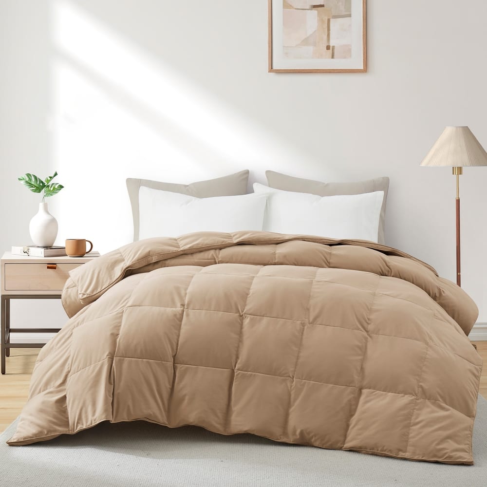 Lightweight & Year-round White Goose Down Duvet Comforter-Ginger Root
