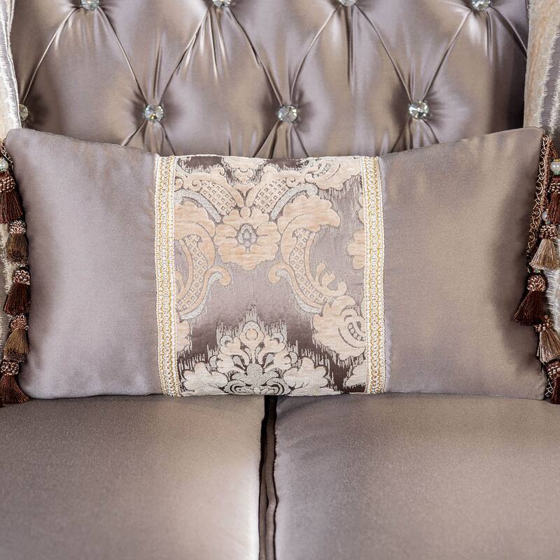 Furniture of America Cintel Traditional Velvet Tufted Wingback Loveseat