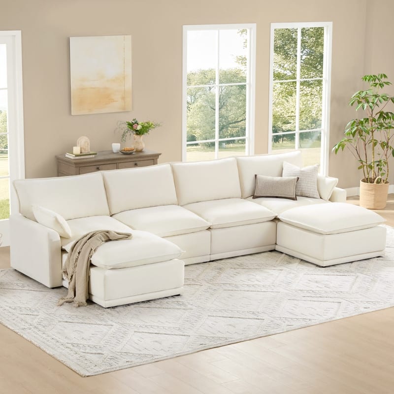 Spruce & Spring Modular Couch Oversized Sectional Sofa for Living Room