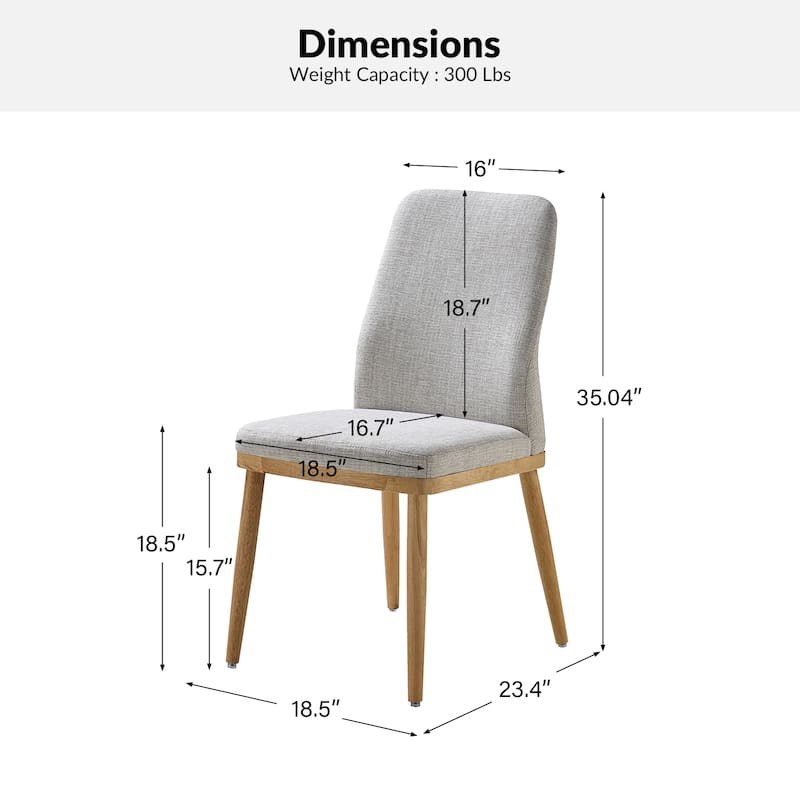 Emilia Mid-century Modern Upholstered Dining Chair Set of 2 by HULALA HOME
