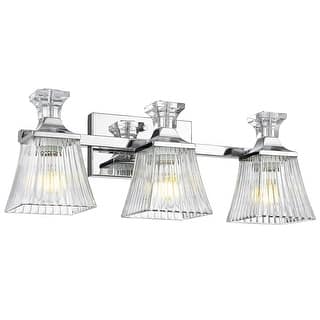 21" 3-Light Bathroom Vanity Light With Ripple Glass