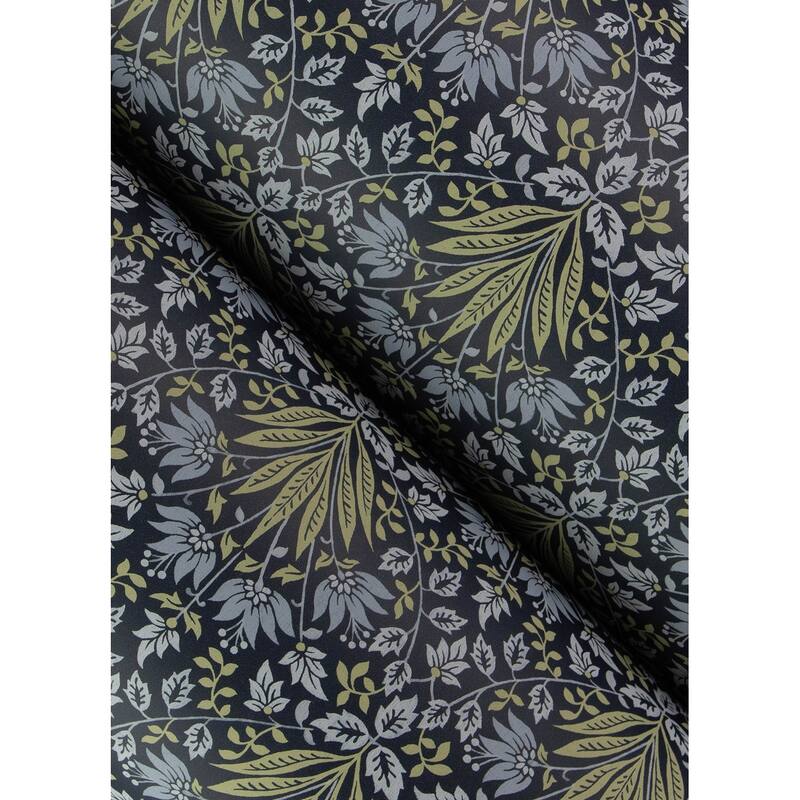 Chris Loves Julia x A-Street Prints Woodbury Navy Floral Damask Wallpaper