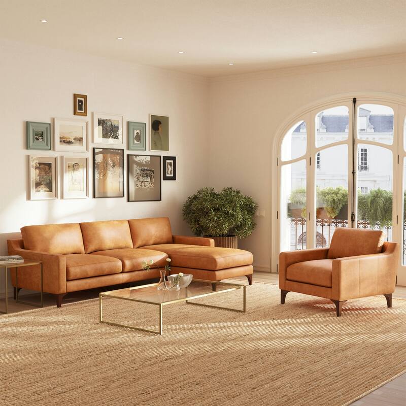 Poly & Bark Sorrento Sectional - Genuine Italian Leather