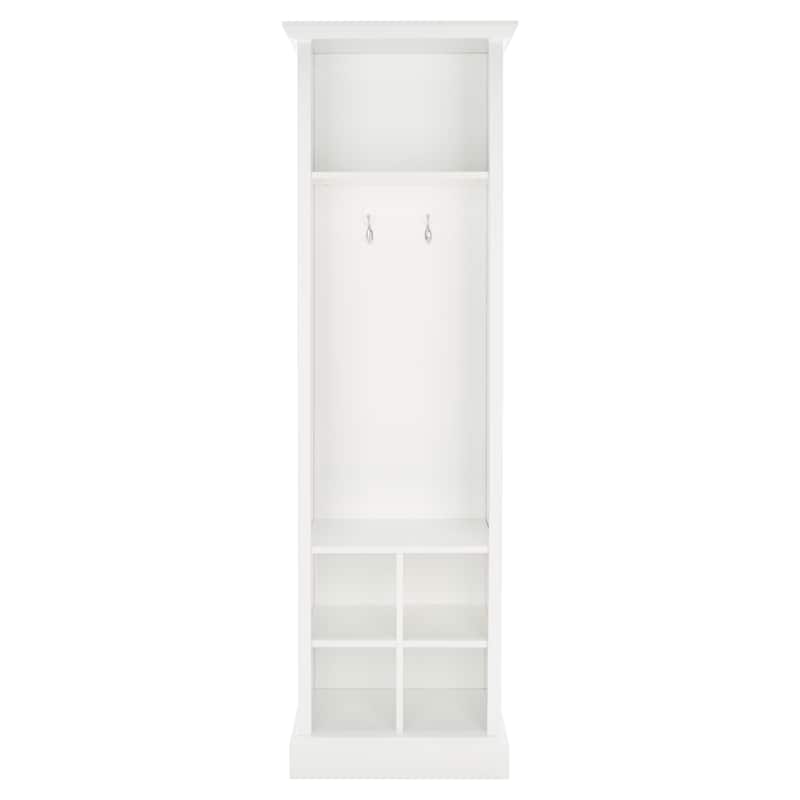 SAFAVIEH Romaine 6 Shelf 2 Hook Bottom Storage Hall Tree - 20" W x 16" D x 68" H - 20Wx16Dx68H
