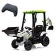 preview thumbnail 2 of 20, 4-in-1 12V Kids Ride on Tractor Excavator Bulldozer with Remote Control White & Green