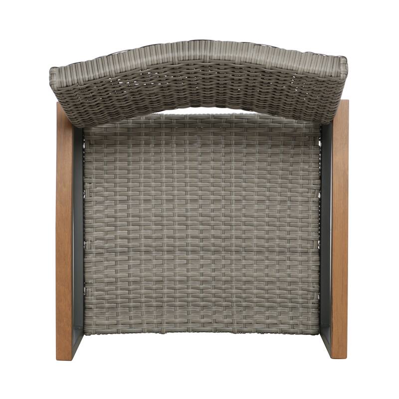 Luton Aluminum Outdoor Dining Chairs with Faux Wood Accents by Christopher Knight Home